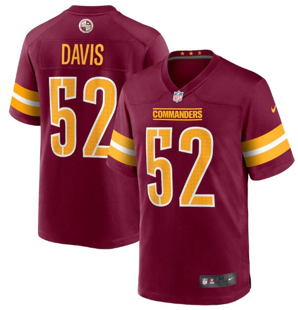 Men & Women & Youth Washington Commanders 52 Jamin Davis 2022 Burgundy Game Stitched Jersey->washington commanders->NFL Jersey